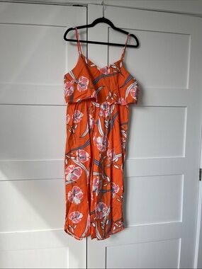 Cotton On Orange and Pink Floral Jumpsuit